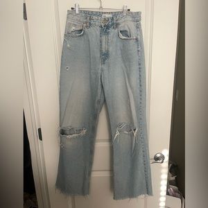 Zara Distressed Denim Pants